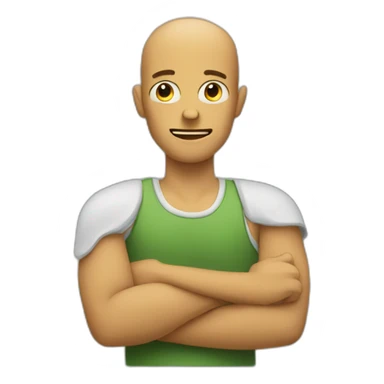 a weird guy with three arms sticker