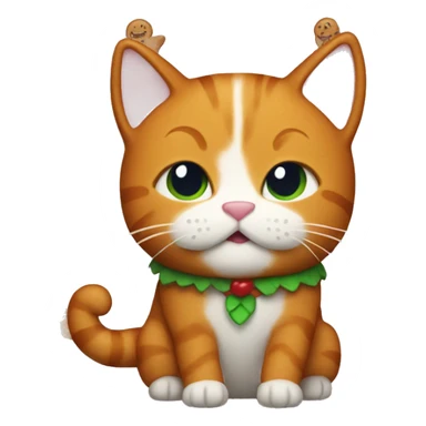 Ginger cat in a ginger bread costume  sticker