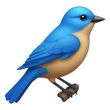 An X-shaped blue bird sticker