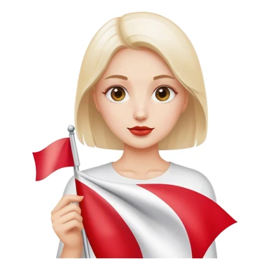 woman with polish flag sticker