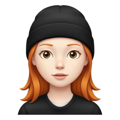 A ginger girl with a black beanie on sticker