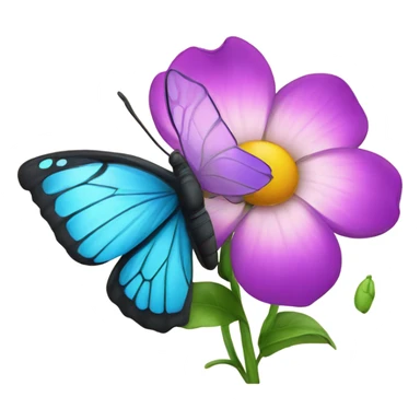 flower with a butterfly on sticker