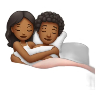 Woman and man cuddling in bed sticker