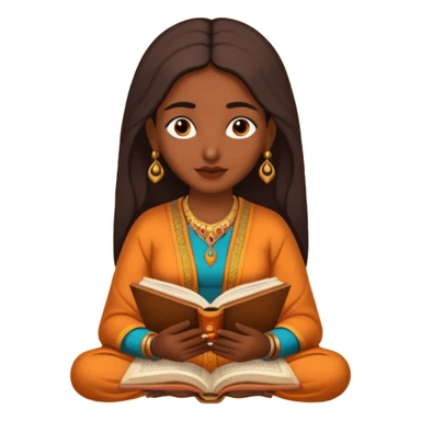 indian woman reading vedas sticker