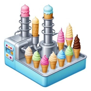 Ice cream factory with machines and production lines sticker