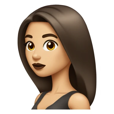 Brunette bombshell girl with long straight hair, big lips and hazel eyes sticker