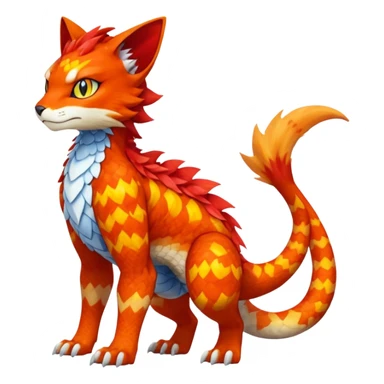 Gabite-Veemon-Digimon-Peppercat-Pokémon-Flamedramon-fusion-animal-hybrid-creature, Full body  sticker