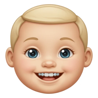 a smiling baby wearing diamond grills sticker