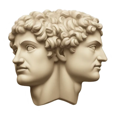 janus greek god two head facing oposite sticker