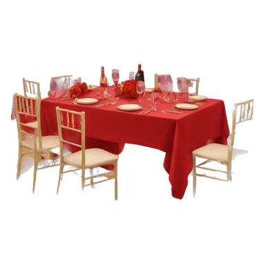 Red romantic party setting  sticker