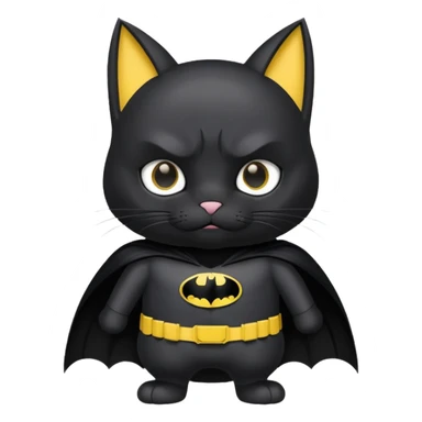 cat dressed as batman sticker