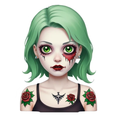 lady zombie with tattoo sticker