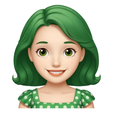 polka dots girl green sticker