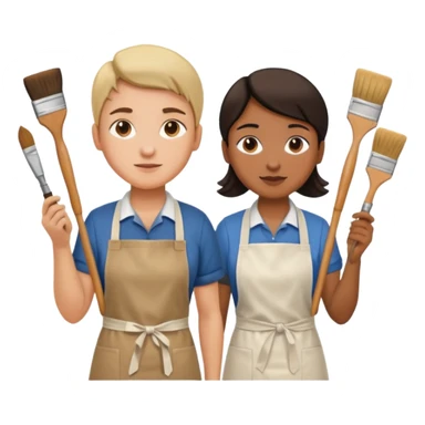 Restorers with Brushes sticker