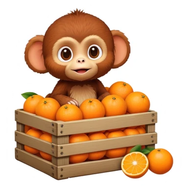 Cheburashka in a crate of oranges sticker