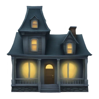 apple emoji of an haunted house sticker
