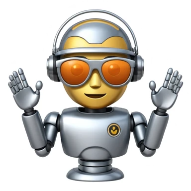 Robot with sun glasses sticker