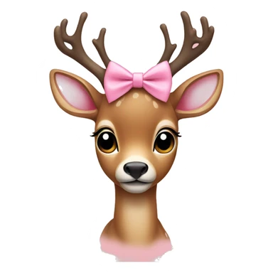 Deer with baby pink bow  sticker