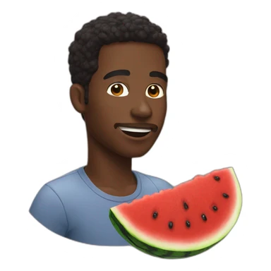 Black men eating watermelon sticker