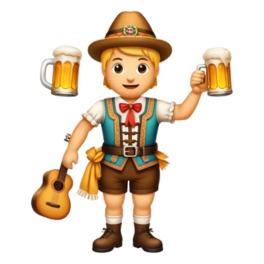 Cinematic Realistic Oktoberfest Pop Culture Emoji, depicting a vibrant celebration with beer, music, and traditional costumes rendered with dynamic textures and festive lighting. sticker
