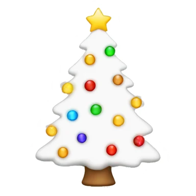 white christmas tree with christmas lights sticker