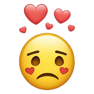 Sad face with hearts sticker