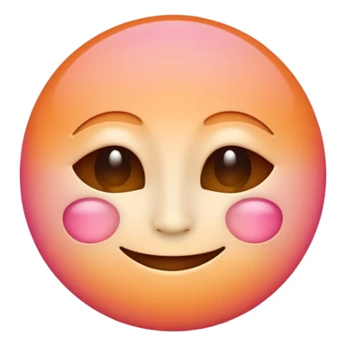 minimalist illustration of a warm glowing emoji face representing anonymous emotional connection. soft orange-pink gradient, gentle smile, organic round form, light diffusion, sense of warmth and intimacy, subtle glow around the edges, smooth and friendly aesthetic. sticker