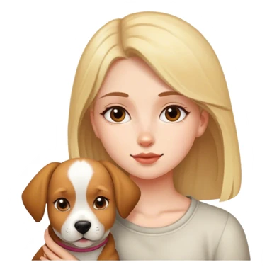 A dog with a with a girl sticker