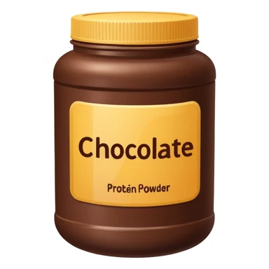 chocolate protein powder jar labeled chocolate picure icon sticker