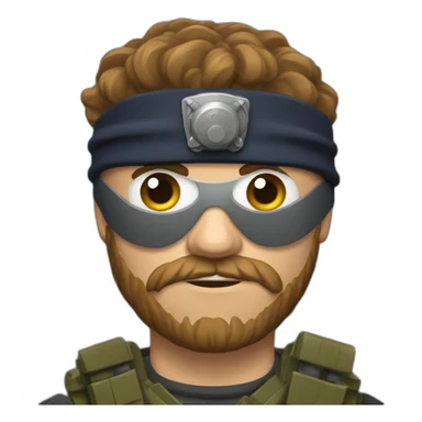 a scottish man with an eyepatch and a grenade launcher sticker