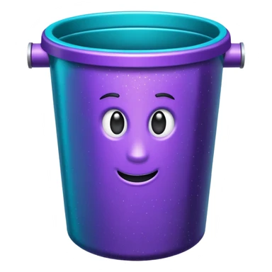 Glitter Purple and Cian rubbish bin sticker