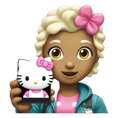 Hello kitty taking a selfie  sticker