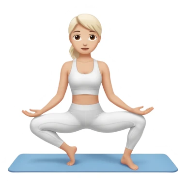 Mulher pilates roupa branca sticker