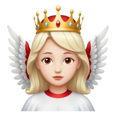 an angel with a red crown on her head, 4 wings sticker