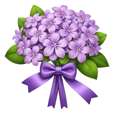 lilac flower bouquet with a bow tie sticker