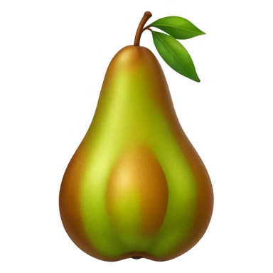 long slim brown green pear sticker