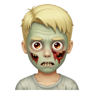 Create a zombie blonde boy sticker