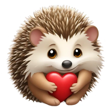 the hedgehog holds the heart sticker