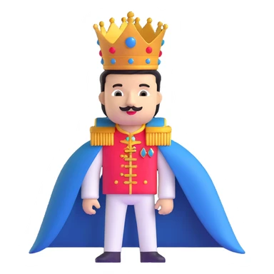 Freddie Mercury with crown and royal cape sticker