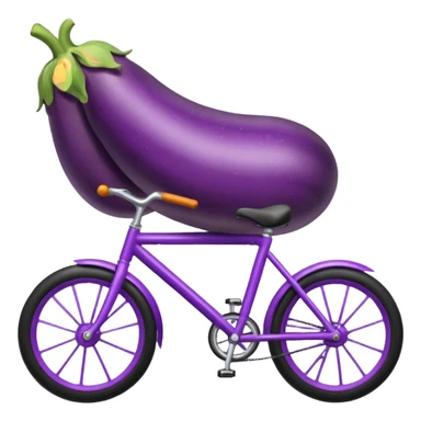 Eggplant riding a bike sticker