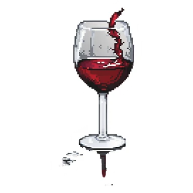 broken wine glass with spilled wine sticker