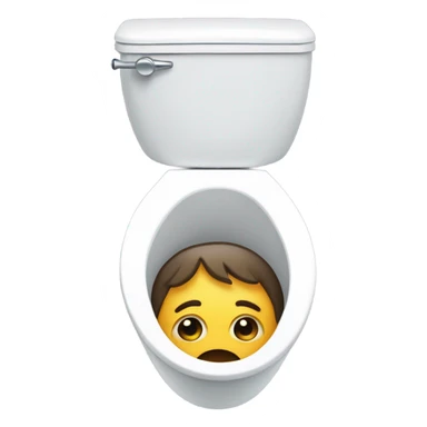Head with crazy face in toilet sticker