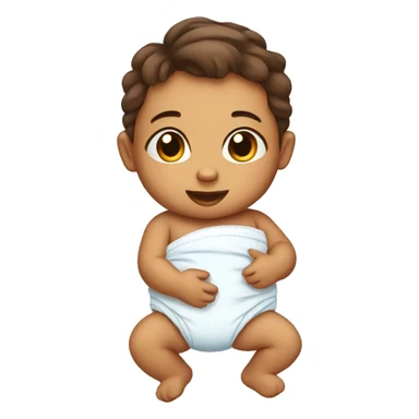 Baby with diaper in hand sticker