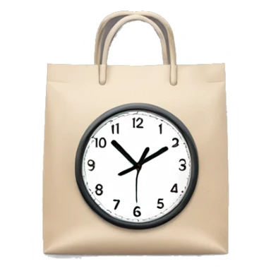 shopping bag with clock sticker
