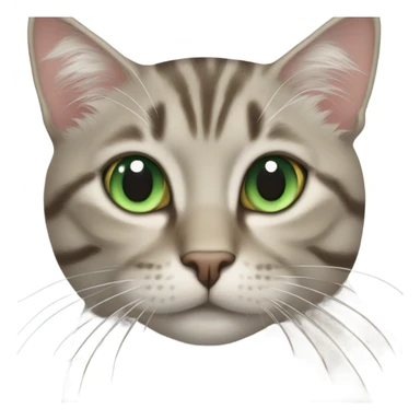 Beige grey tabby cat with green eyes sticker