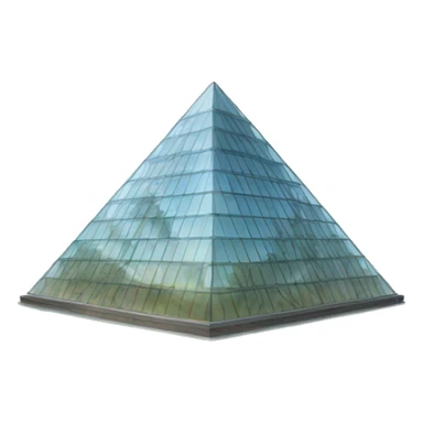 glass pyramid building sticker