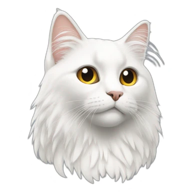 Chat blanc avec longs poils sticker
