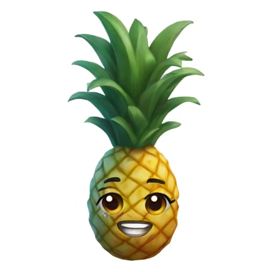 pineapple with makeup sticker