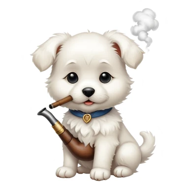 white puppy smoking  sticker
