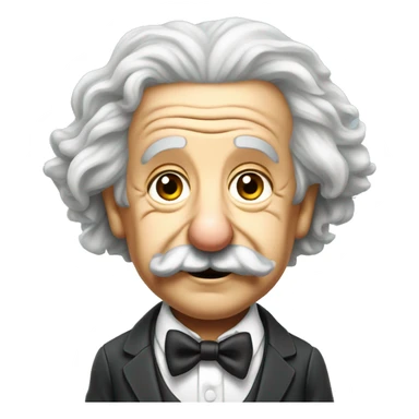 full body mischievous looking albert Einstein  wearing a bow tie sticker